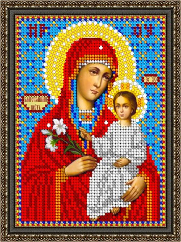 «Светлица» рисунок на ткани для вышивания бисером 421М «Прсв. Богородица Благоуханный цвет» 12*16см (1шт) цвет:421М