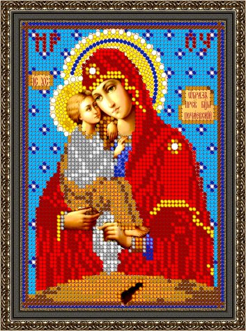 «Светлица» рисунок на ткани для вышивания бисером 402М «Прсв. Богородица Почаевская» 12*16см (1шт) цвет:402М