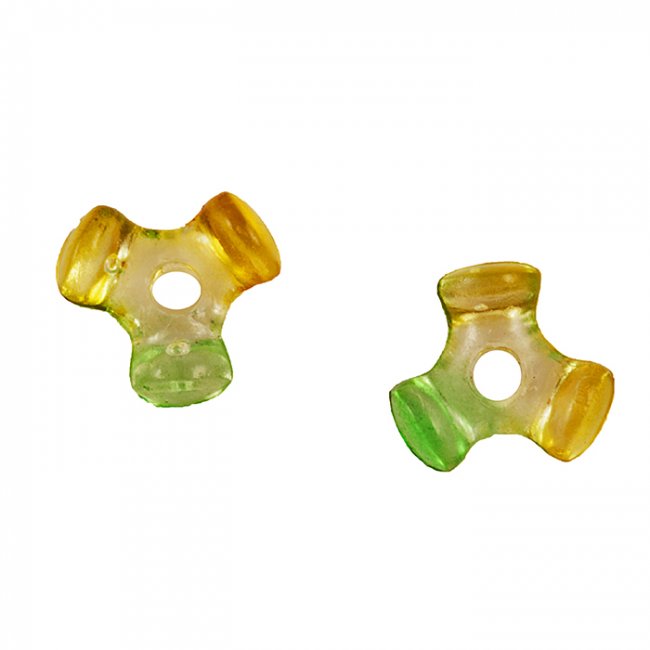Бусины пластик SA040 "Фигурные" 10*9мм (500гр) цвет:L06-зеленый/желтый